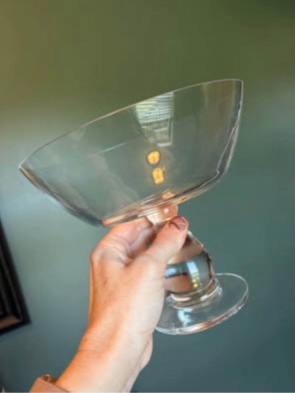 Modern Glass Pedestal Bowl Candle Holder Centerpiece Clear Decor